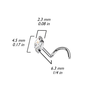 Gold Marquise Implant Grade Titanium Nose Screw (20g-18g)