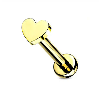Gold Titanium Mini Heart Flatback Stud (16g)
