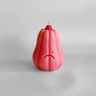You, Me & Bones Pink Sad Pumpkin Candle *EX DISPLAY*
