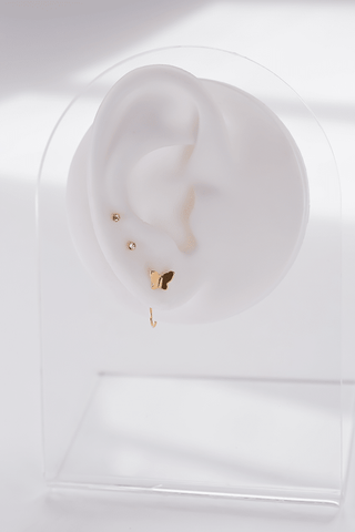 Gold Micro Stud - Clear