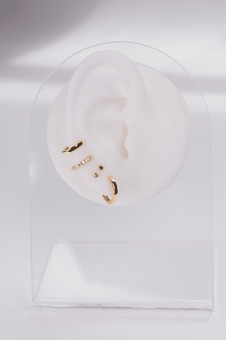Gold Micro Stud - Clear