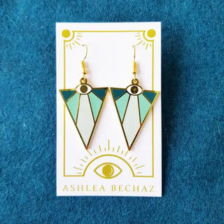 Turquoise 'All Seeing Eye' Enamel Earrings